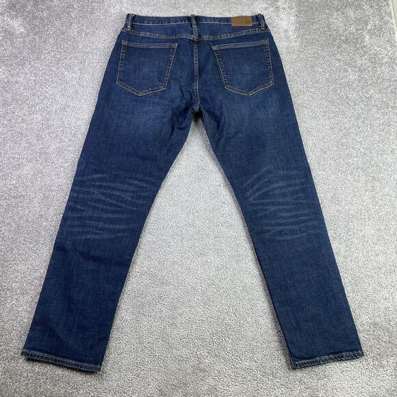 Gap Jeans Men’s 32X28.5 Blue Slim Straight Atletic Fit Mid-Rise Dark Wash - Picture 3 of 12